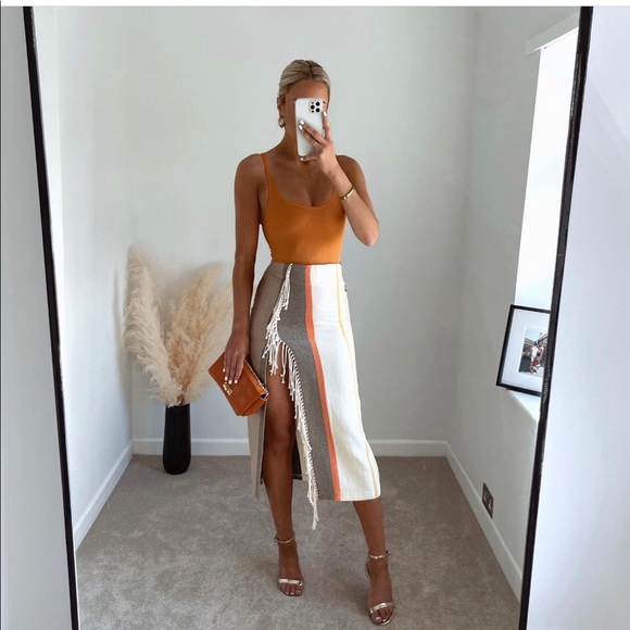 Zara striped skirt with fringes - Picture 3 of 15